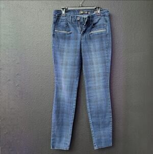 Kardashian Kollection Kourtney Jeggings Women’s 6 Plaid Skinny Jeans Zip Pocket